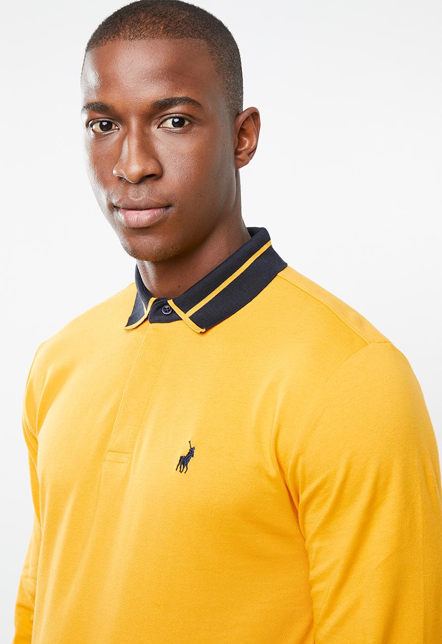 POLO - Tipped golfer - yellow & navy