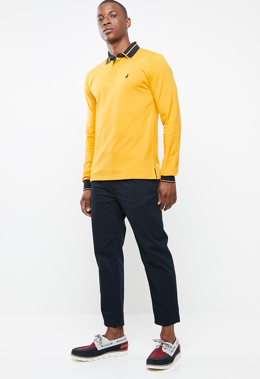 POLO - Tipped golfer - yellow & navy