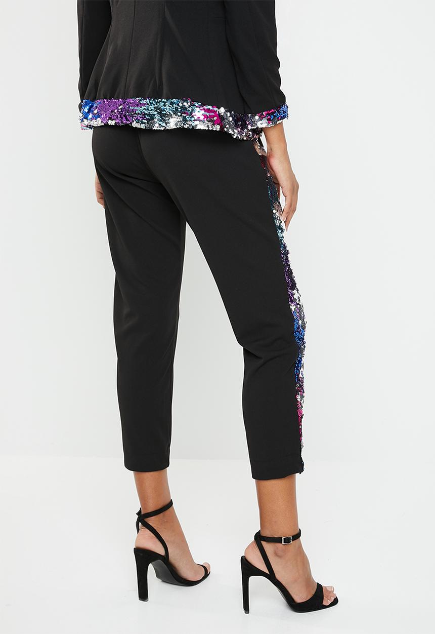 RUFF TUNG - Sequin slouch trousers - black