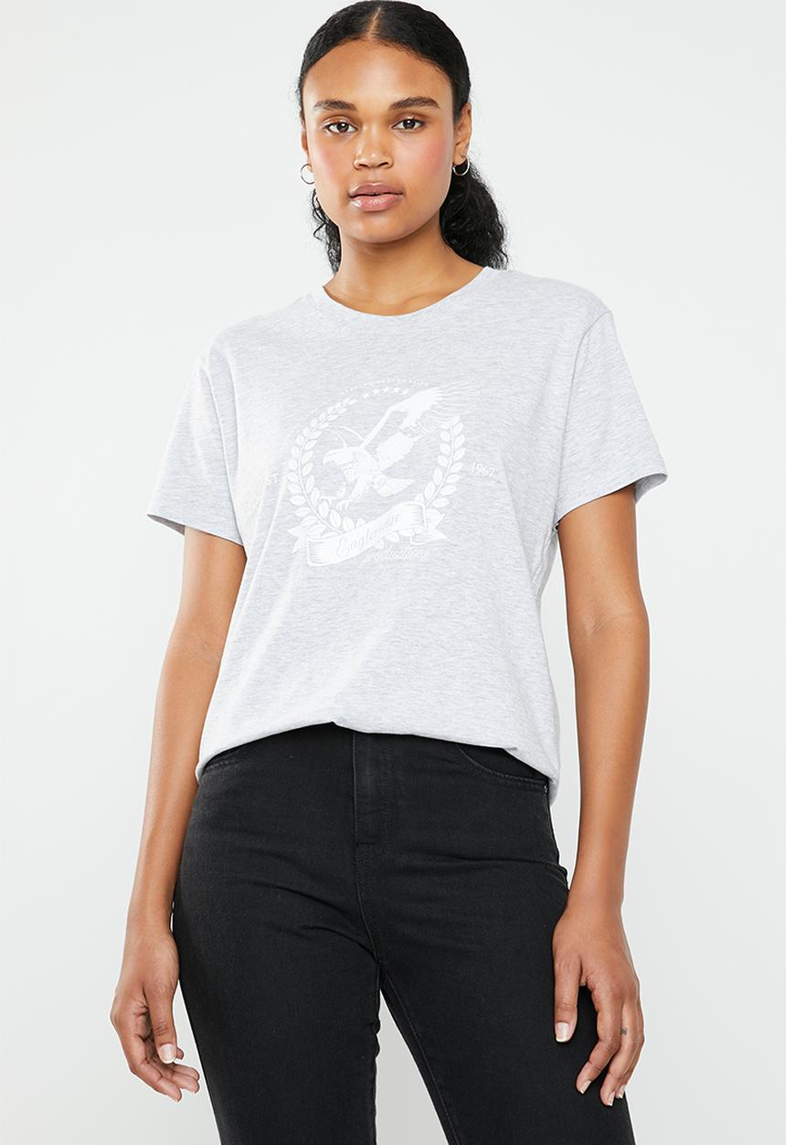 Cotton On - Tbar fox graphic -  eagleridge productions - grey 