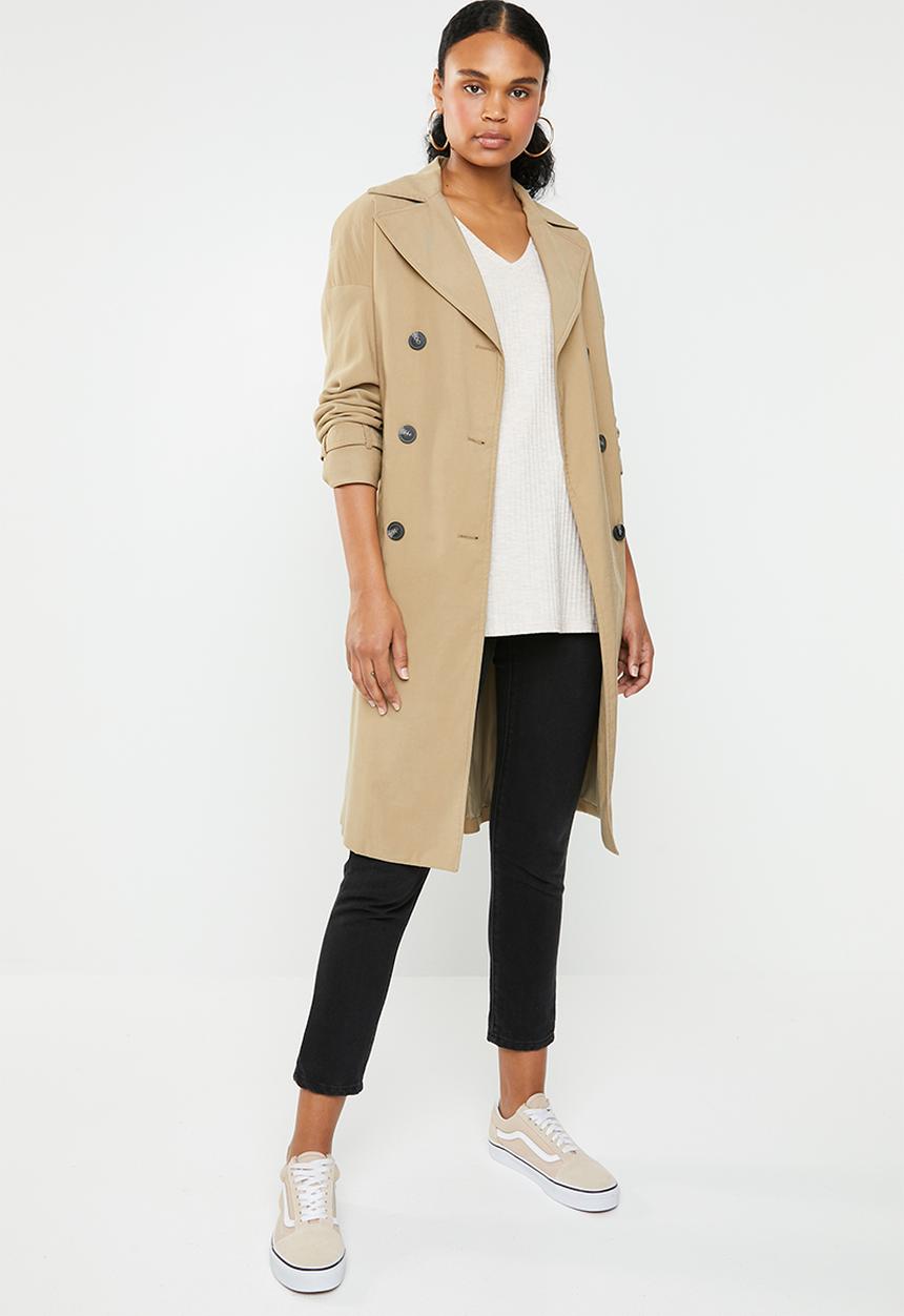 New Look - Brushed rib oversized top - beige 