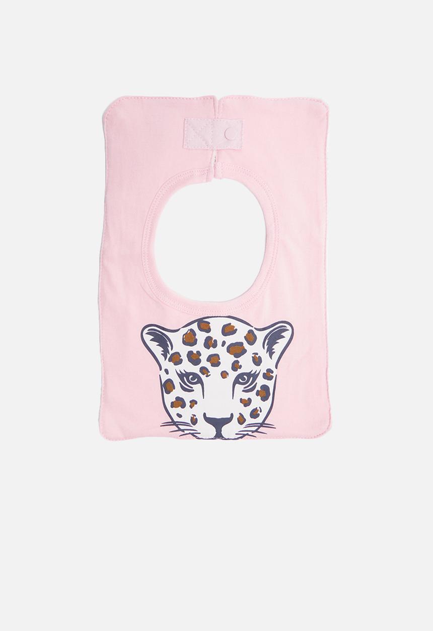 Cotton On - Sugar and spice leopard face bib - pink