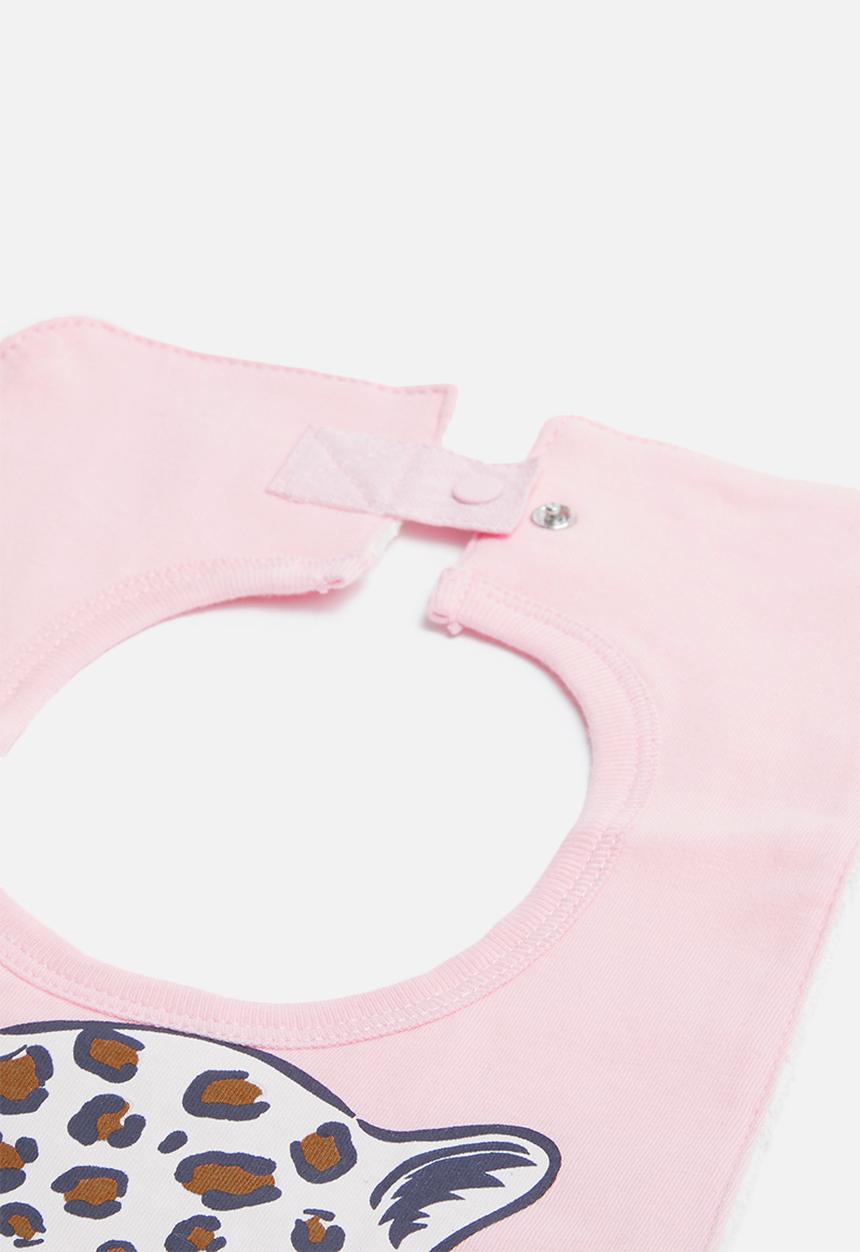 Cotton On - Sugar and spice leopard face bib - pink