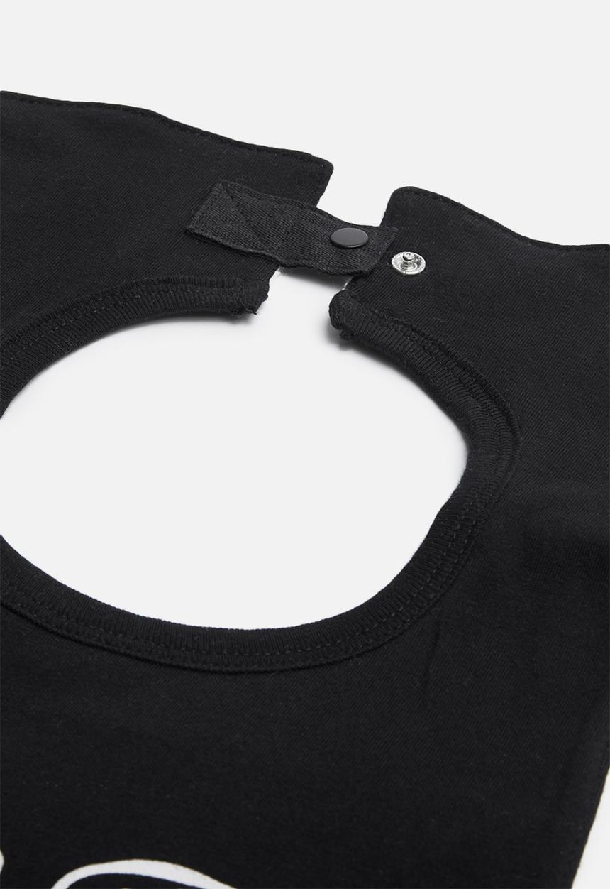 Cotton On - Sugar and spice milk & cookies bib - black 