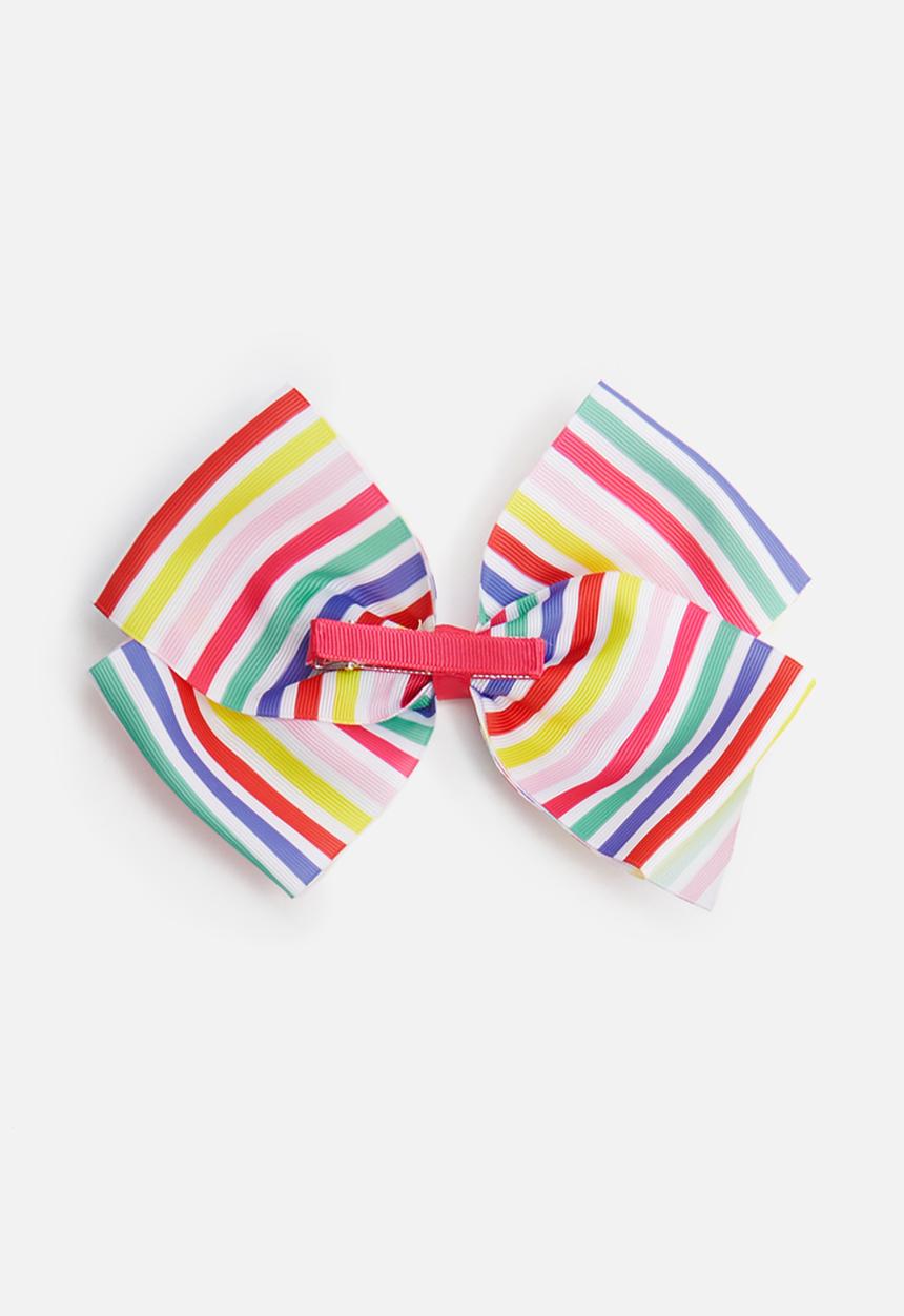 Cotton On - Statement rainbow stripe bow - multi