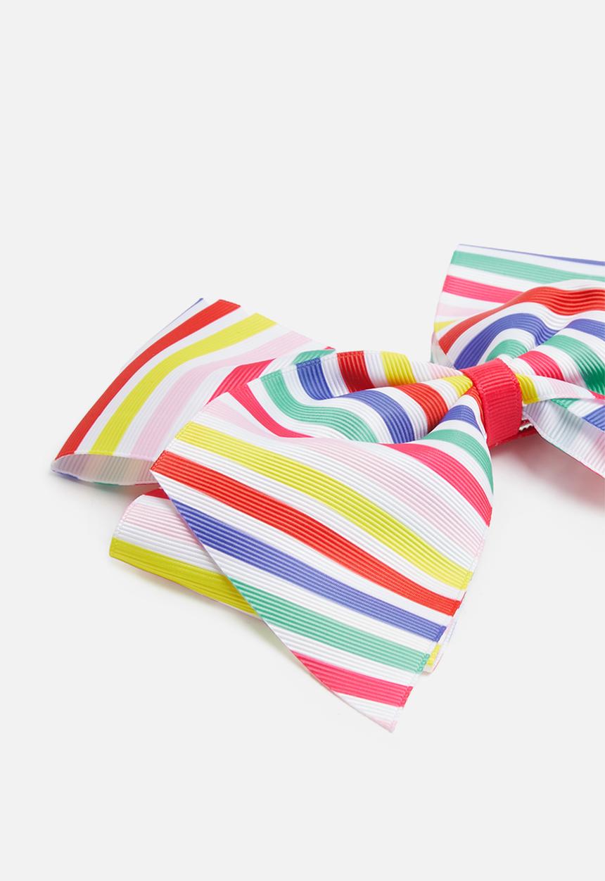 Cotton On - Statement rainbow stripe bow - multi