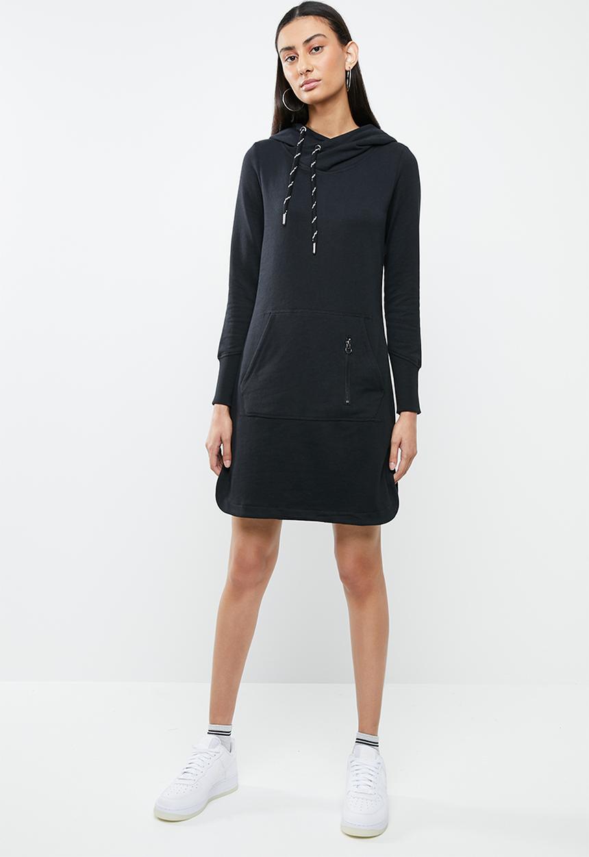 ONLY - June long sleeve hoodie dress - black