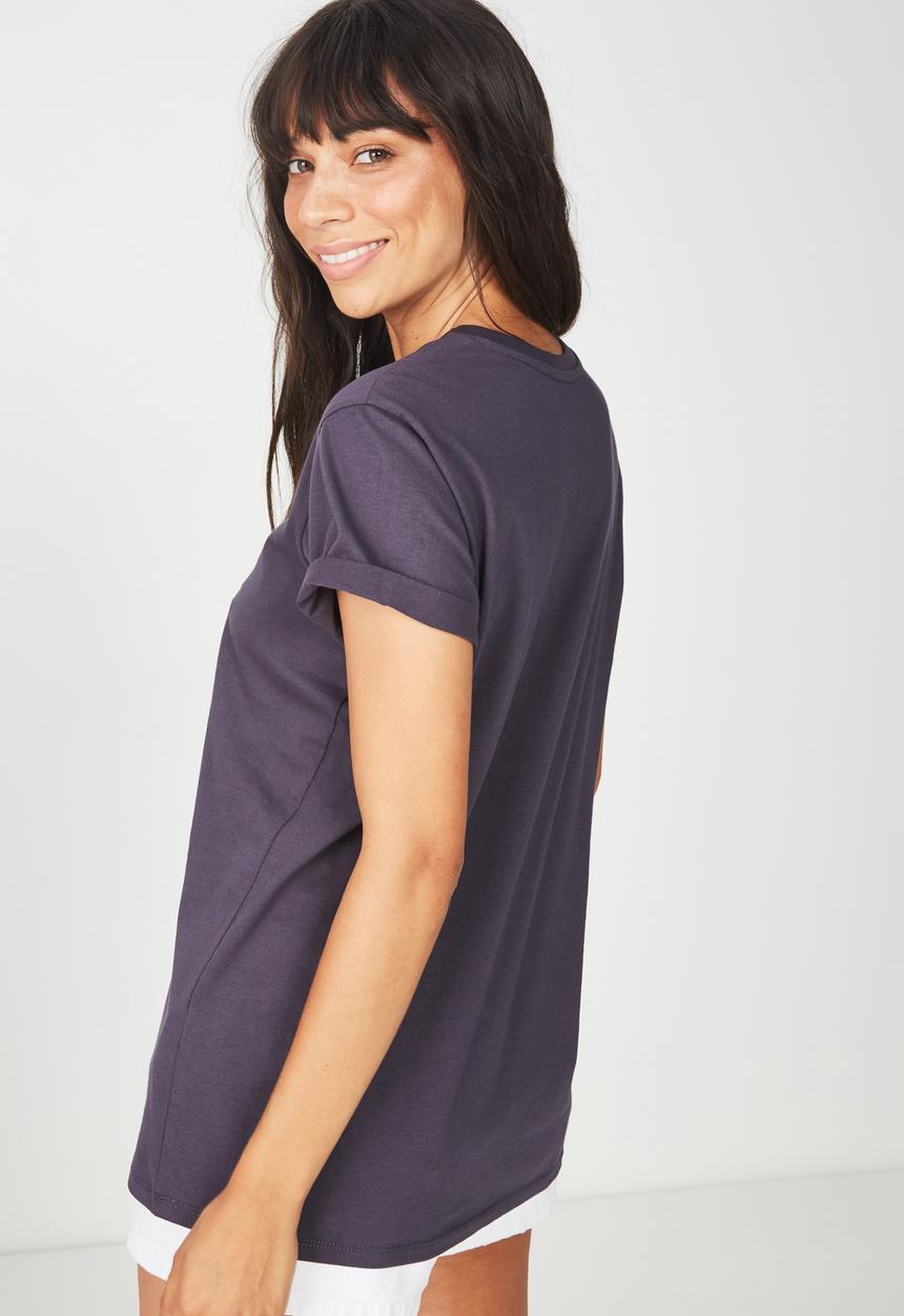 Cotton On - Classic slogan allora tee - purple 