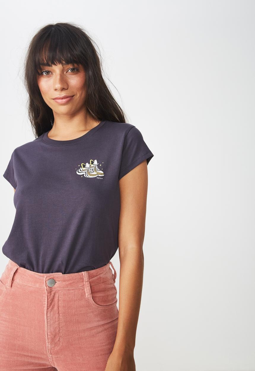 Cotton On - Essential art T-shirt - purple 