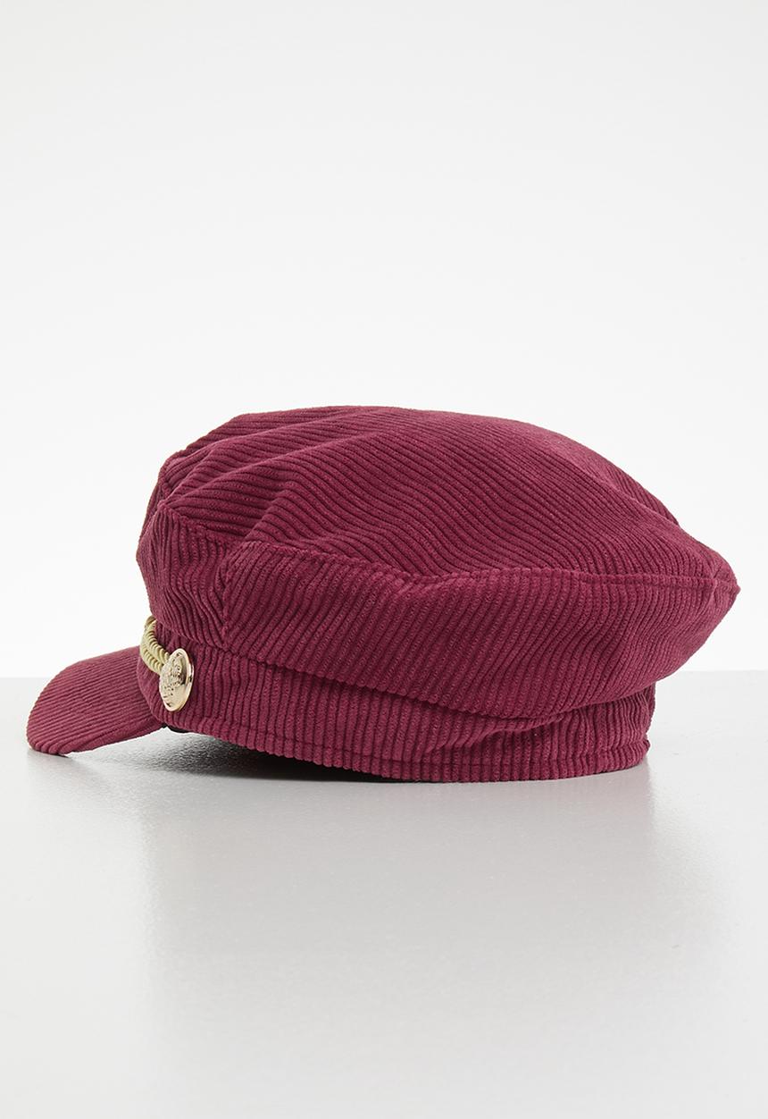 Superbalist - Corduroy baker boy cap - burgundy