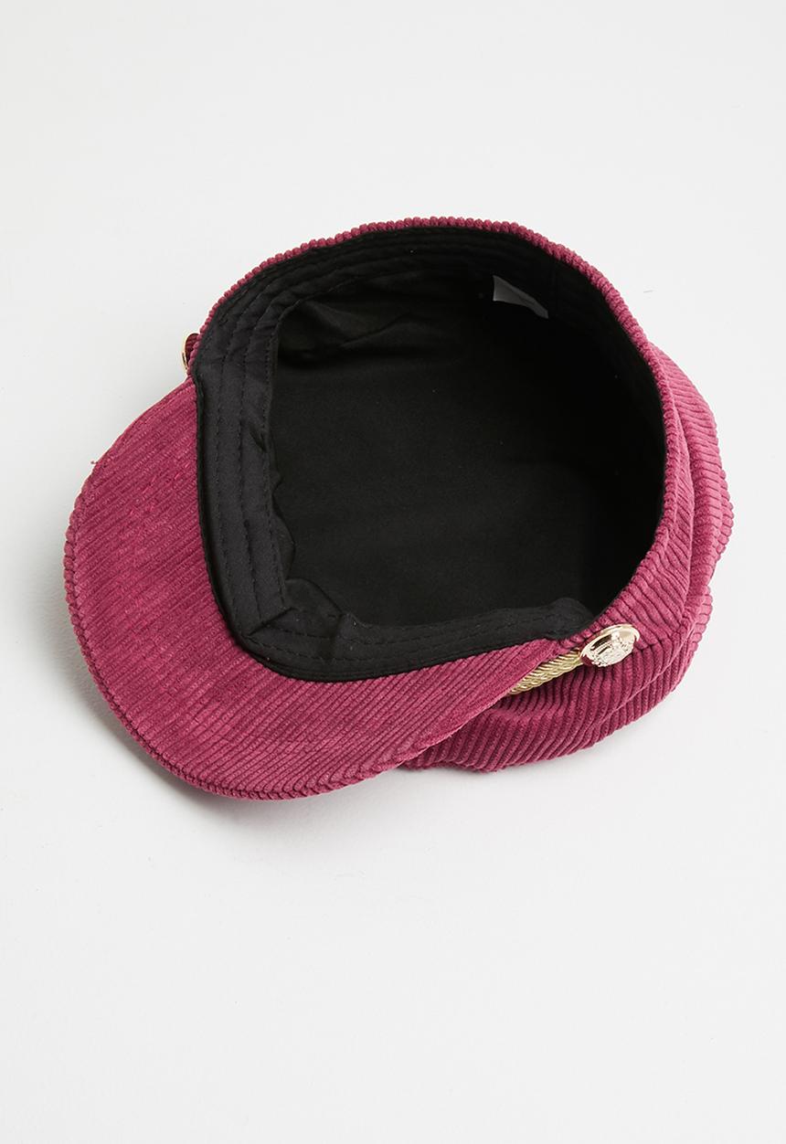 Superbalist - Corduroy baker boy cap - burgundy