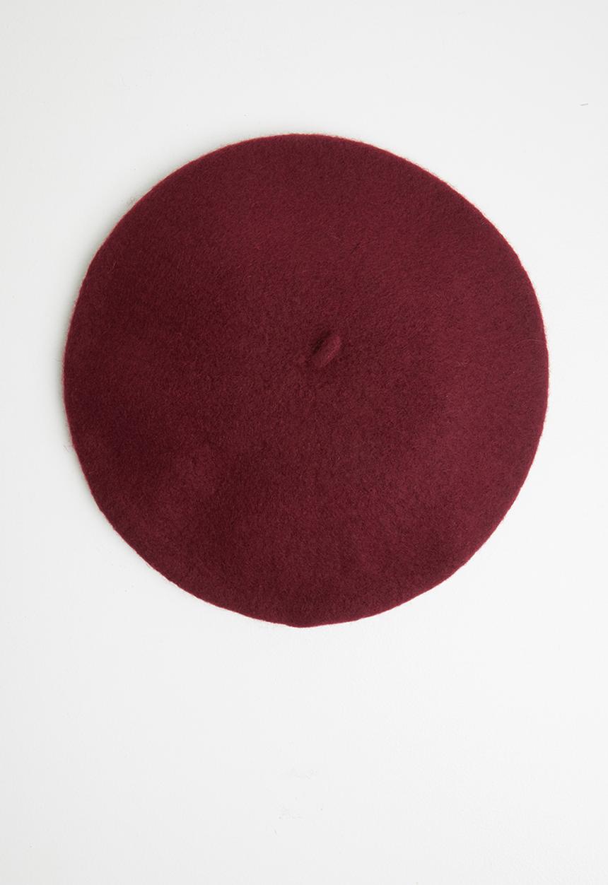 Superbalist - Maggie eyelet beret - burgundy