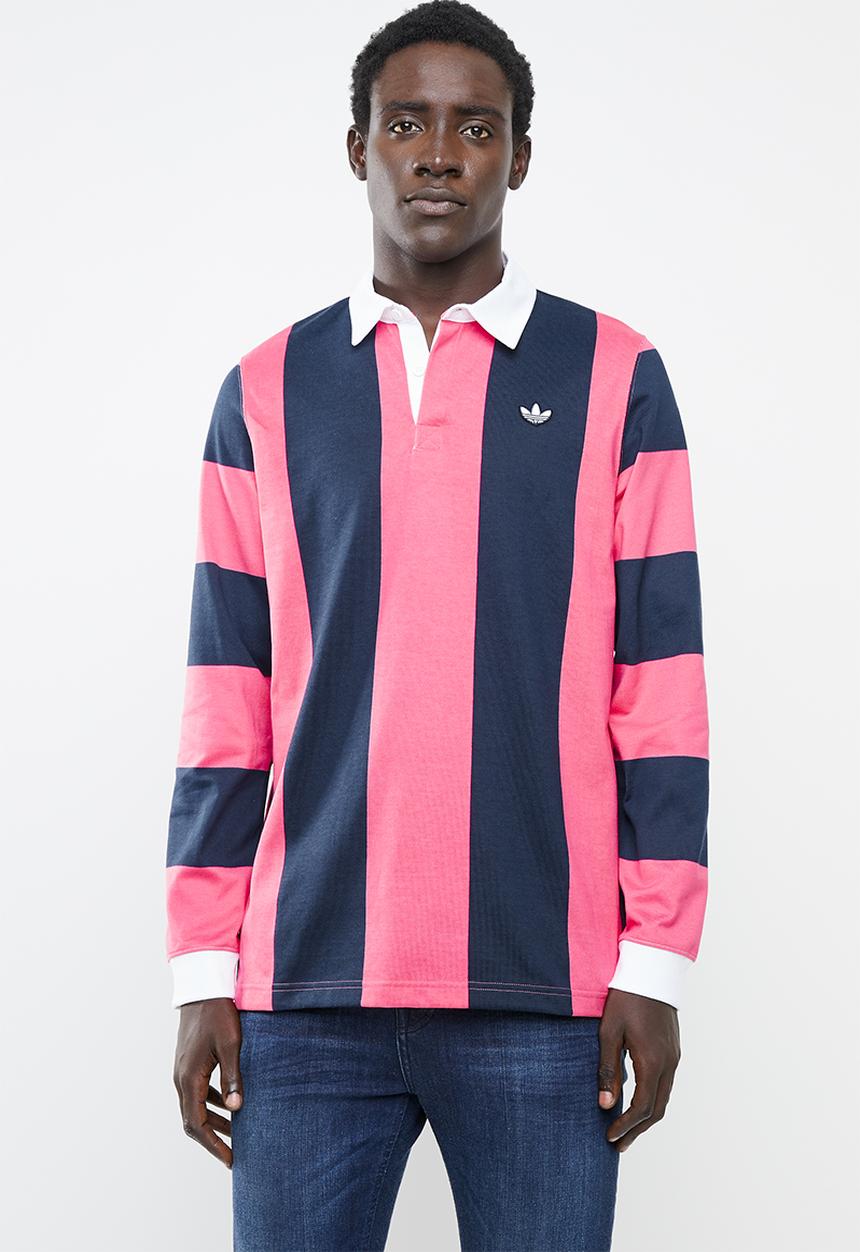 adidas Originals - Samstag rugby tee - navy & pink