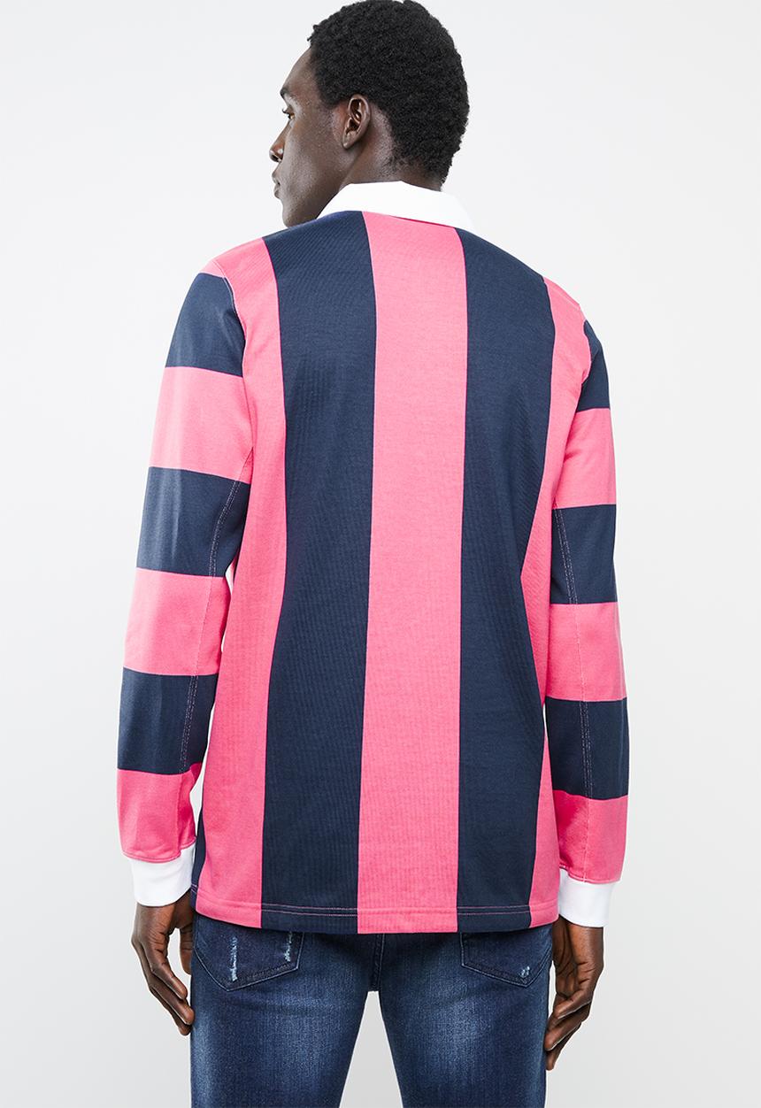 adidas Originals - Samstag rugby tee - navy & pink