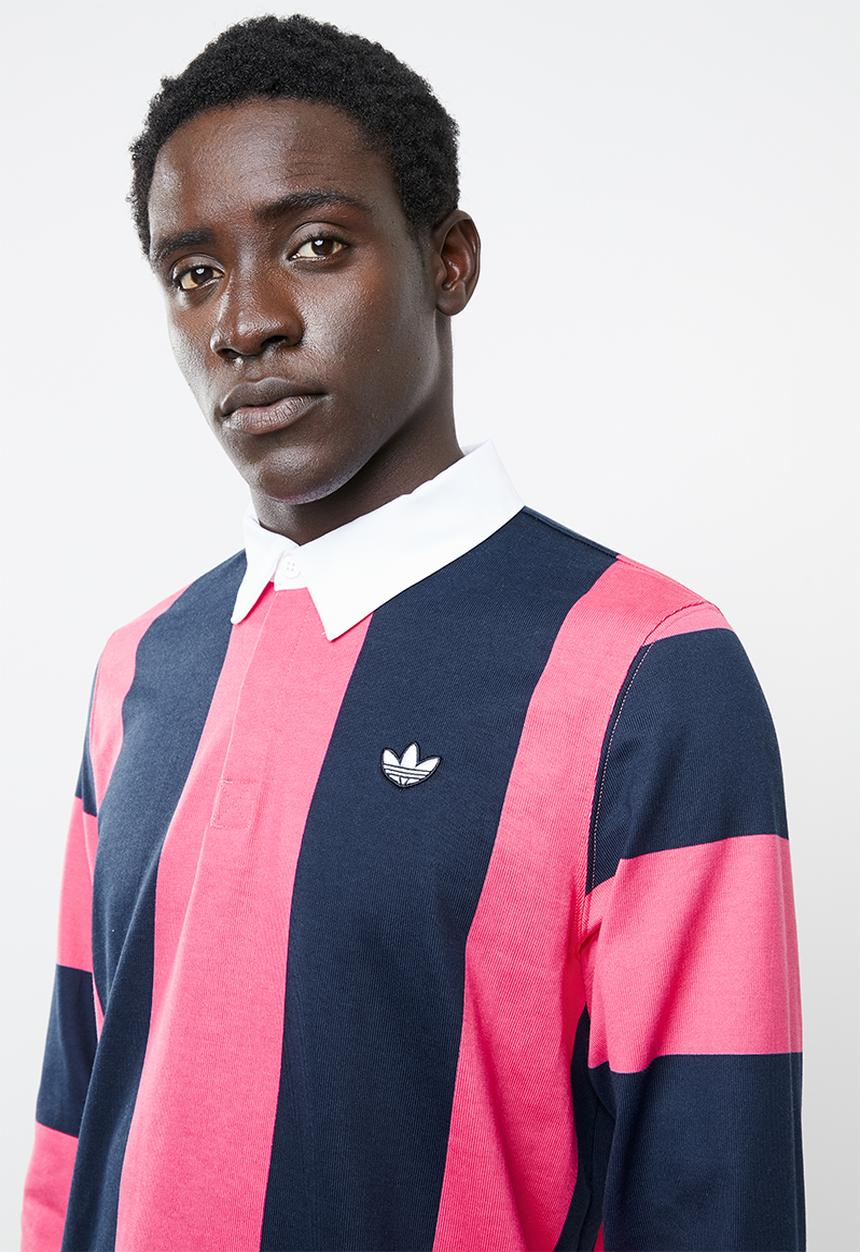 adidas Originals - Samstag rugby tee - navy & pink