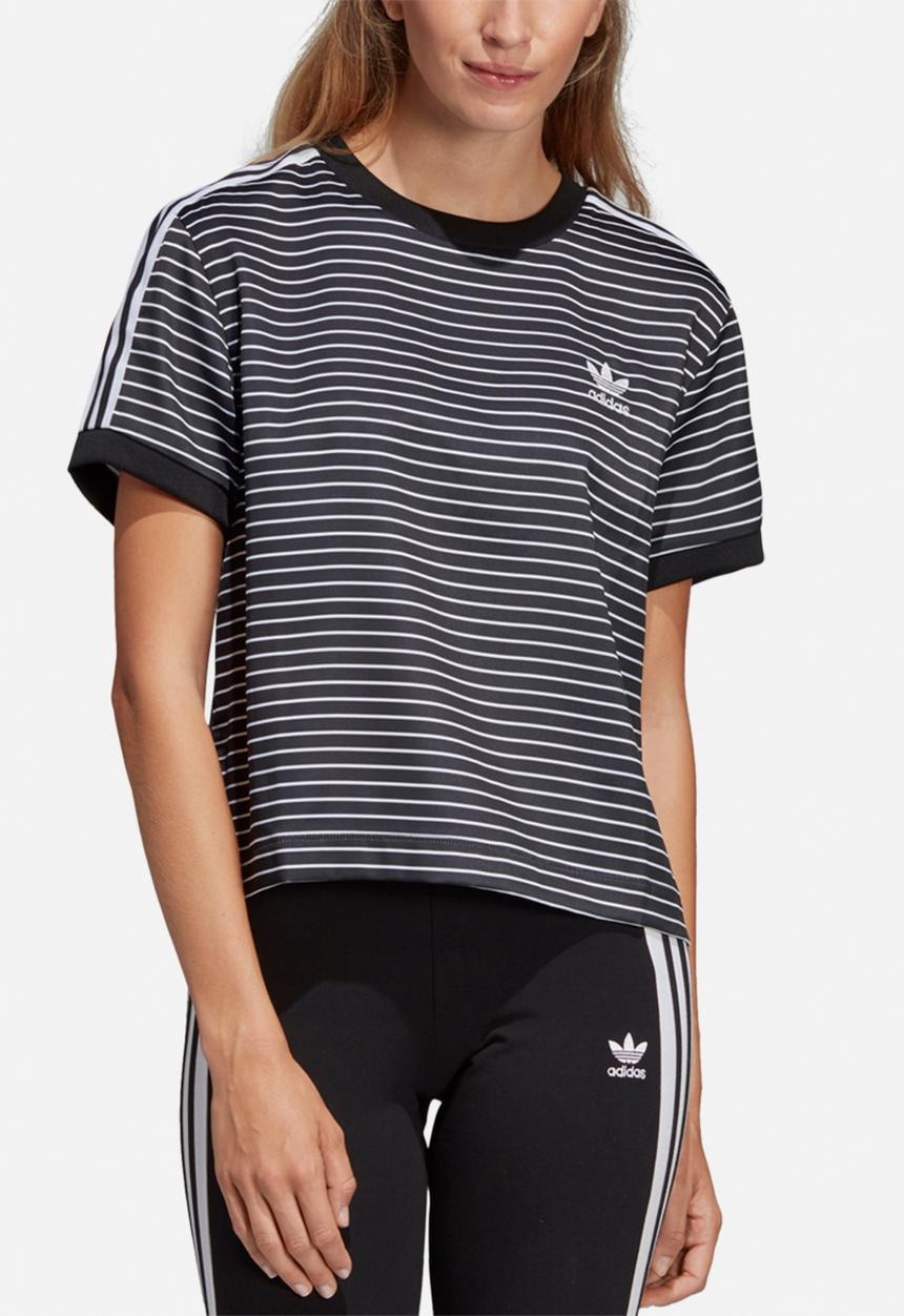 adidas Originals - 3 stripes tee - black & white