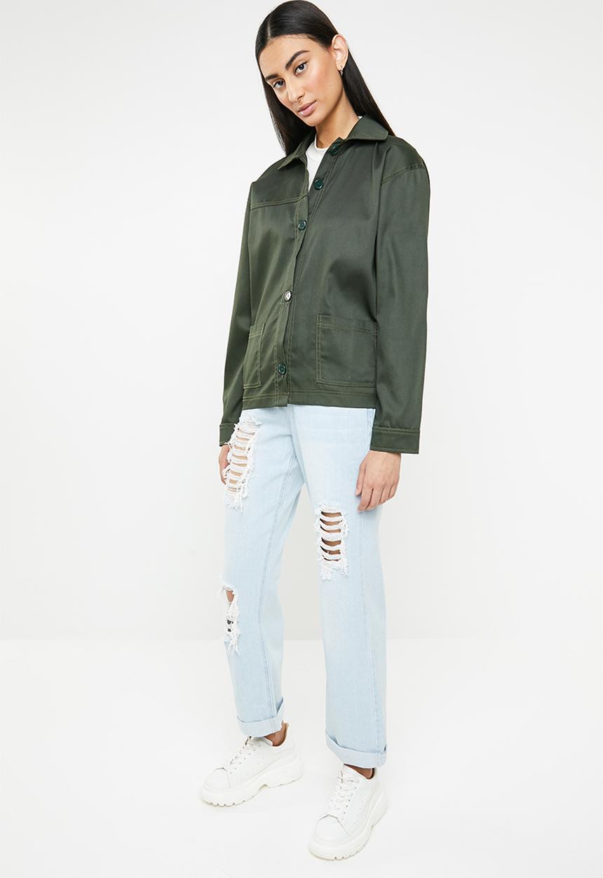 Missguided - High rise distressed boyfriend jean - blue