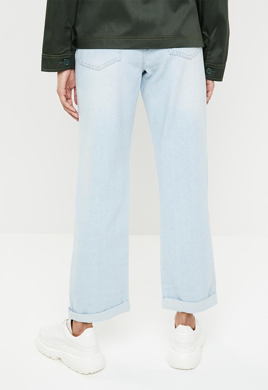 Missguided - High rise distressed boyfriend jean - blue