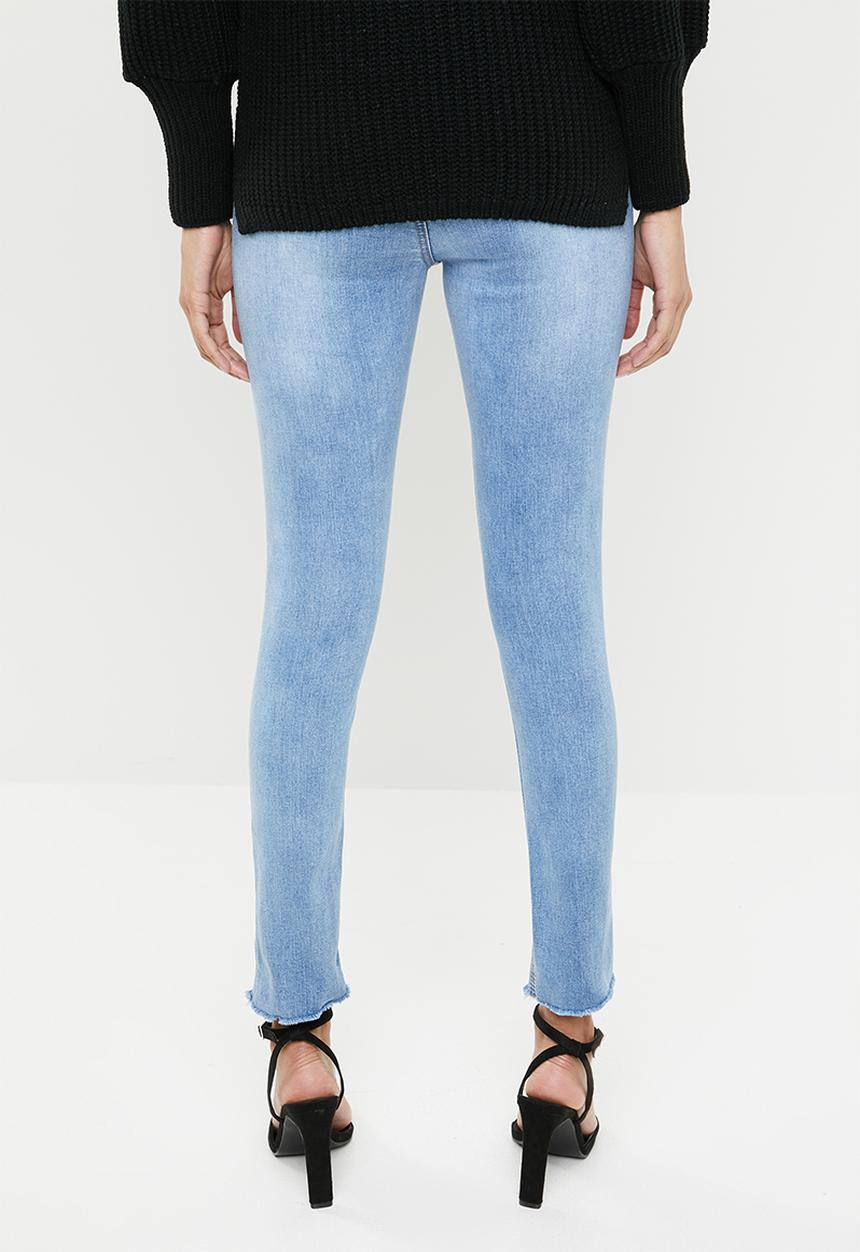 Missguided - Sinner nibble hem distressed skinny - blue