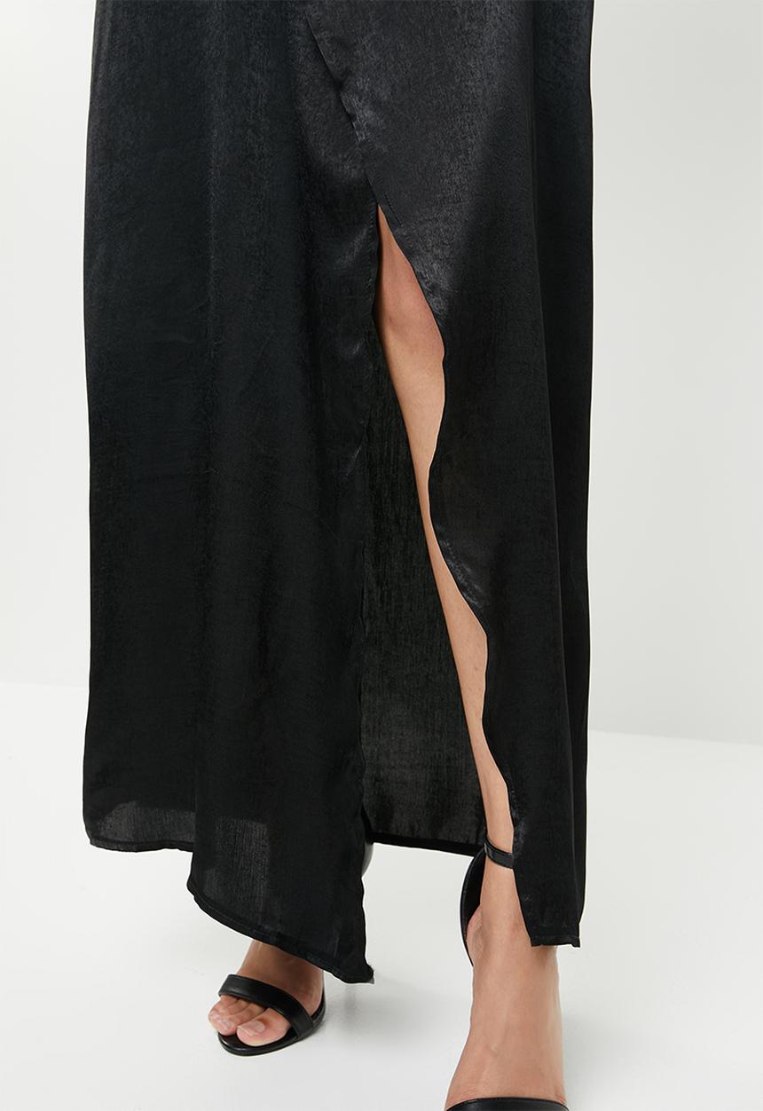 Missguided - Wrap front maxi dress - black