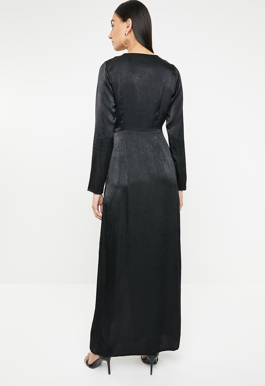 Missguided - Wrap front maxi dress - black