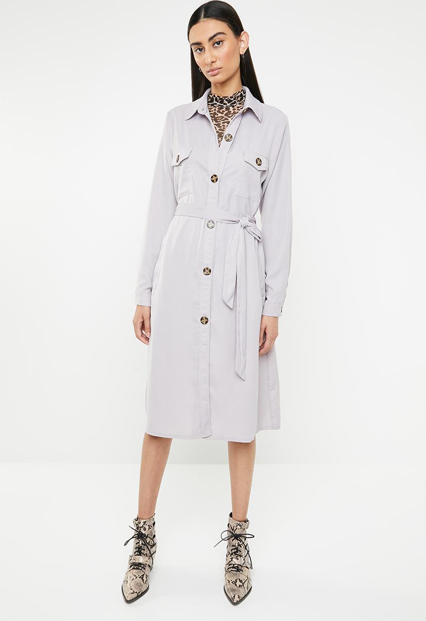Missguided - Utility shirt dress - grey
