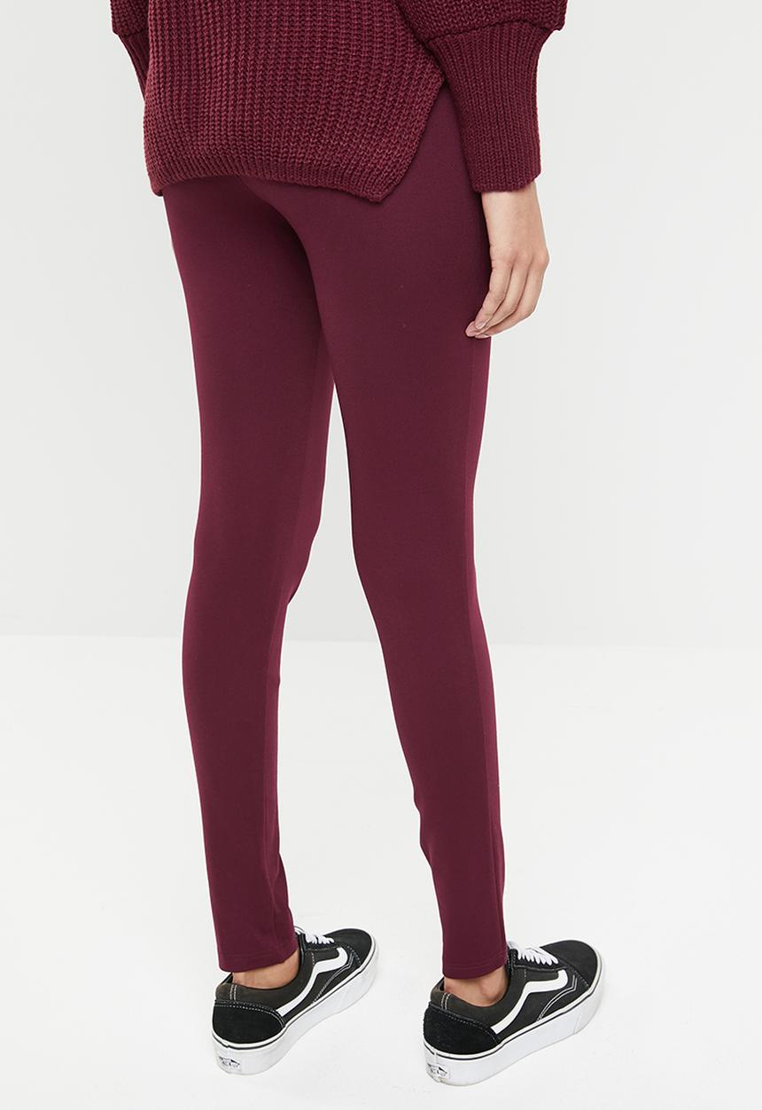 Superbalist - Premium stretch mid rise tregging with zip - burgundy 