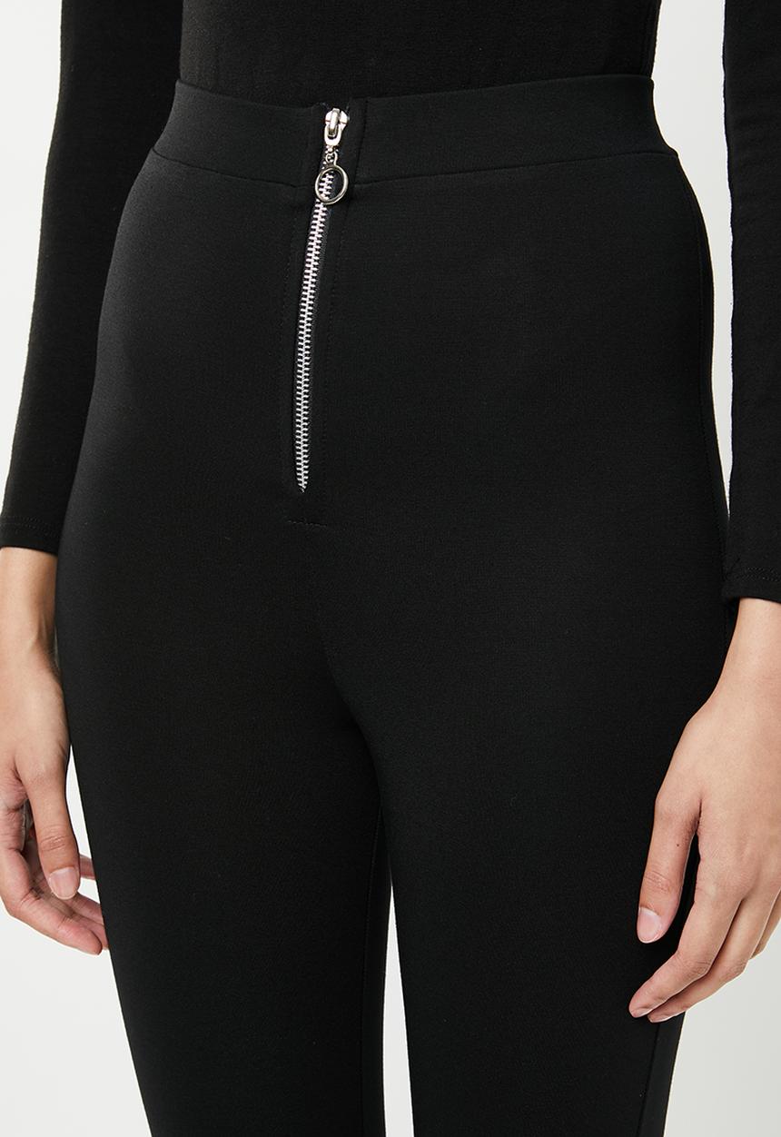Superbalist - Premium stretch mid rise tregging with zip - black 