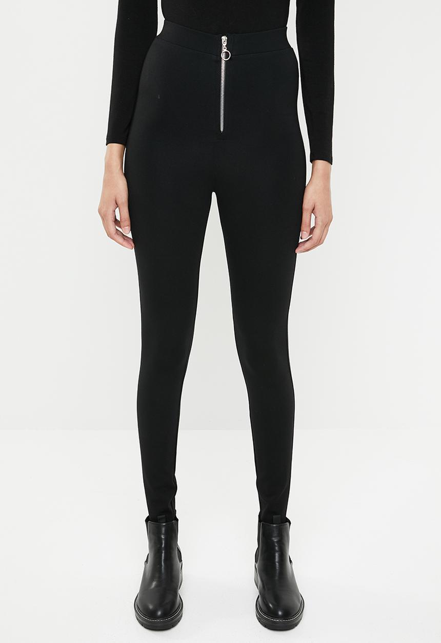 Superbalist - Premium stretch mid rise tregging with zip - black 