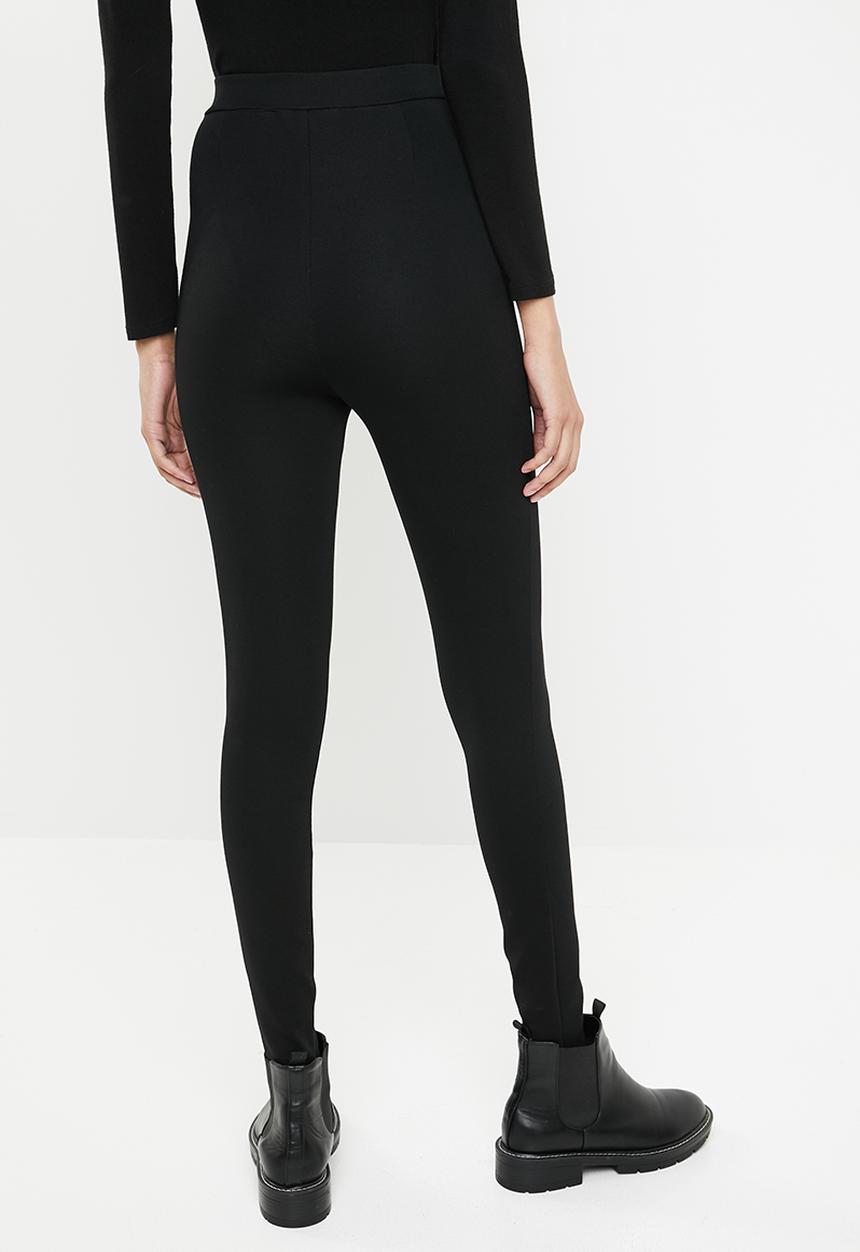 Superbalist - Premium stretch mid rise tregging with zip - black 