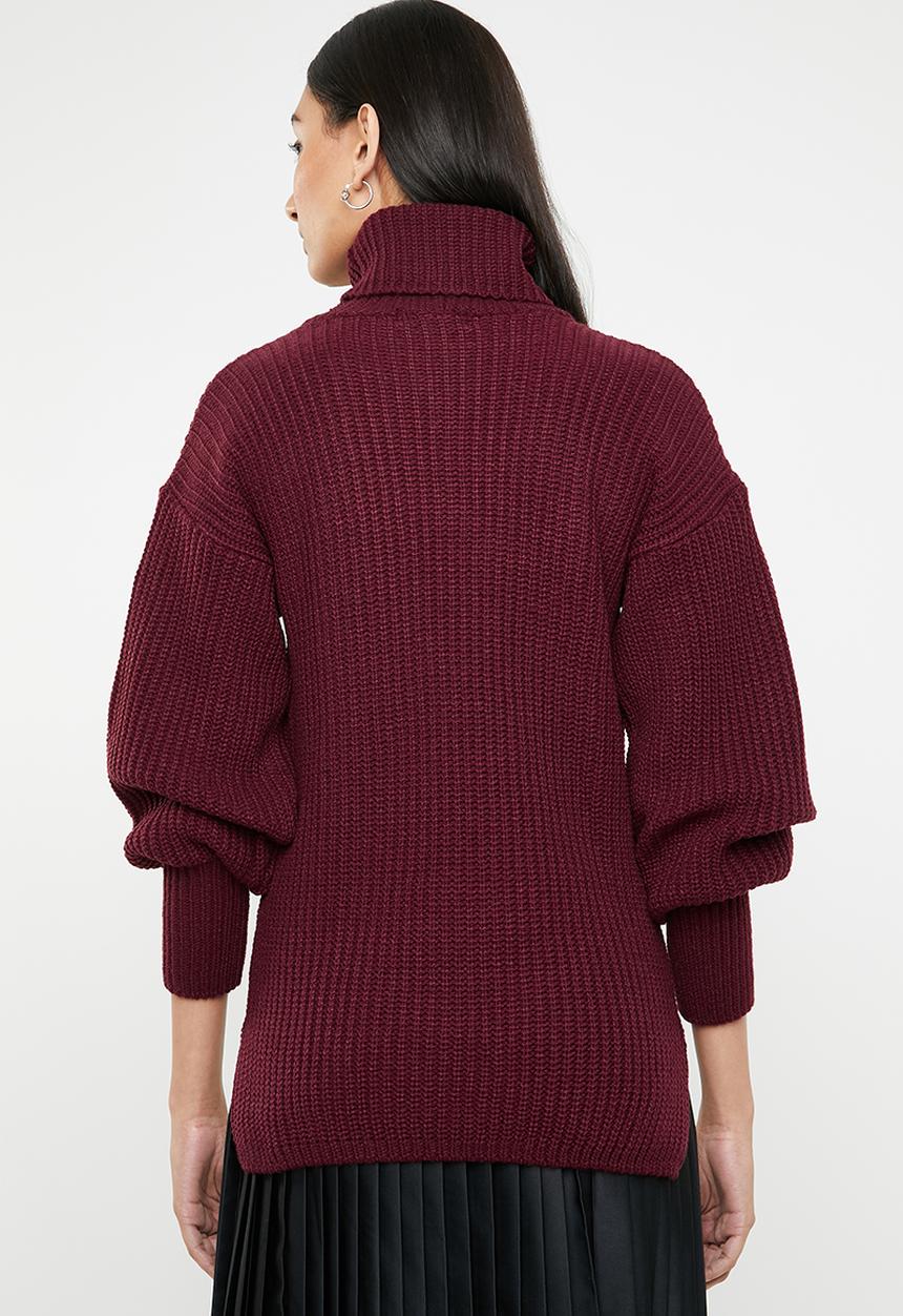 Superbalist - Balloon sleeve pull over - burgundy 