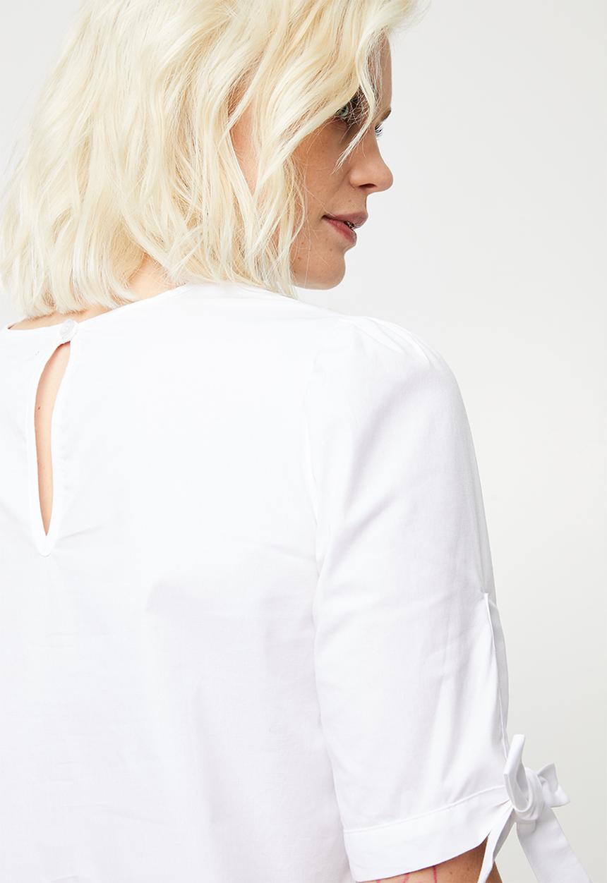 Superbalist - Tie sleeve blouse - white