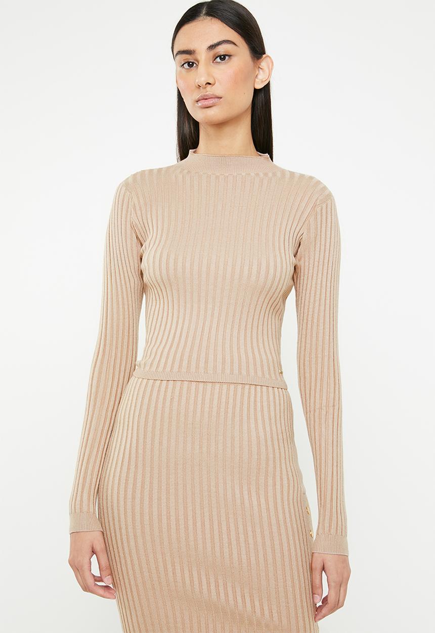 SISSY BOY - Riti knitwear crop top - beige