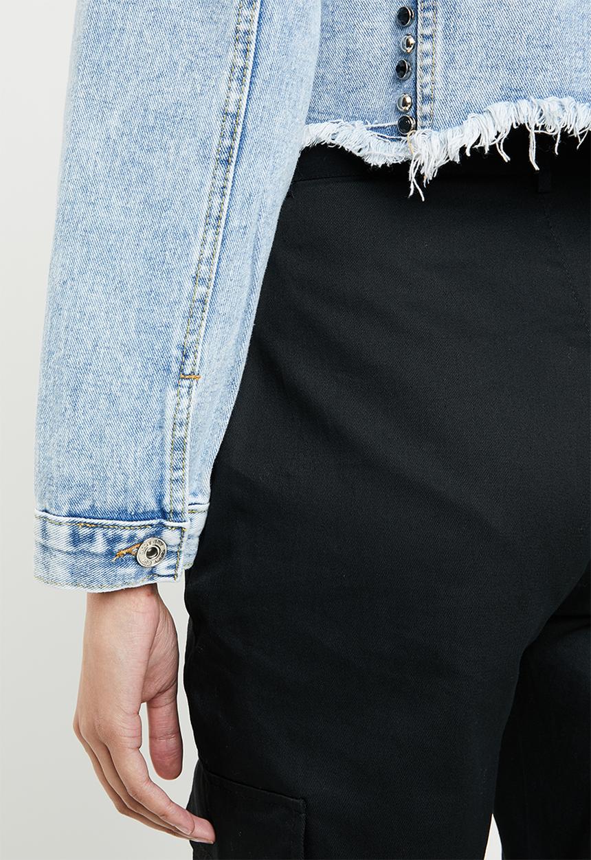 SISSY BOY - Thomi full trim denim crop jacket - blue