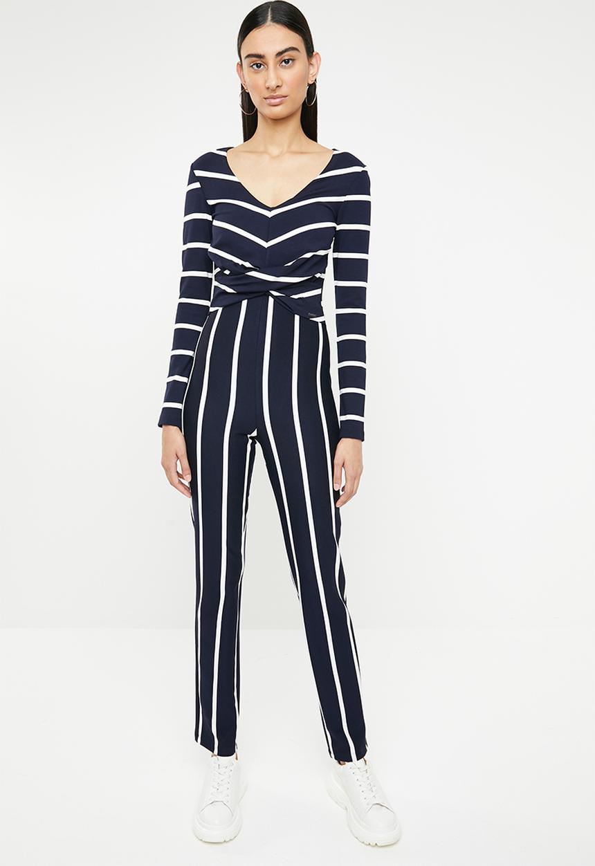 SISSY BOY - Do not disturb jumpsuit - navy & white