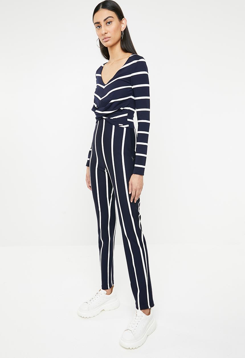 SISSY BOY - Do not disturb jumpsuit - navy & white