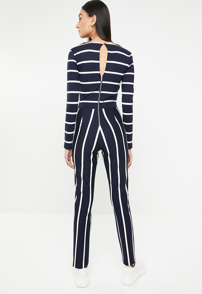 SISSY BOY - Do not disturb jumpsuit - navy & white