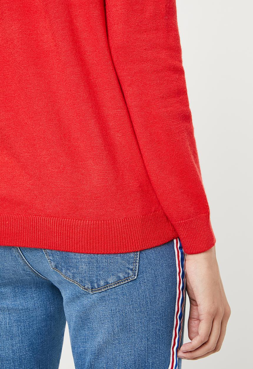 ONLY - Laura long sleeve v-neck pullover - red