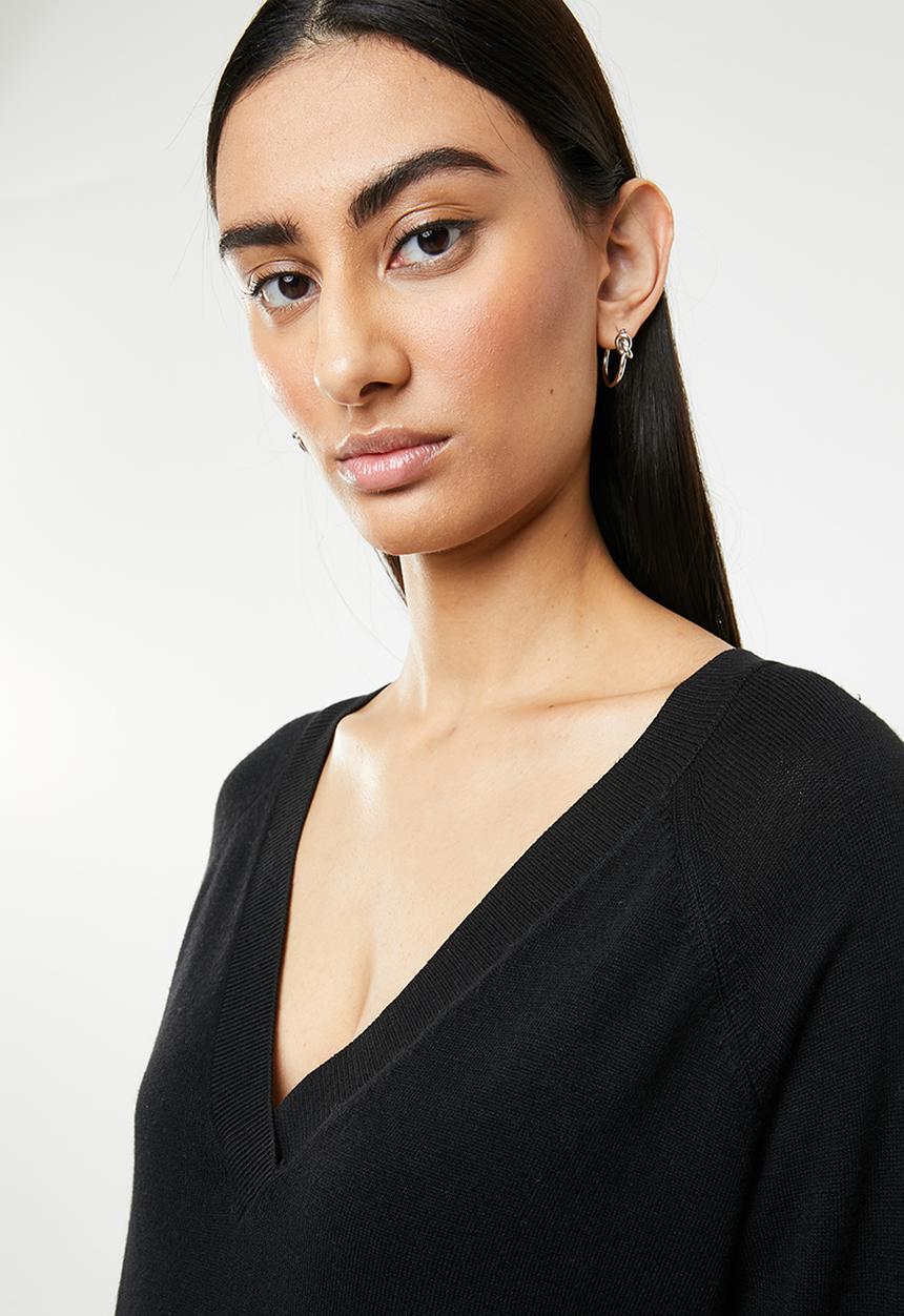 ONLY - Laura long sleeve v-neck pullover - black