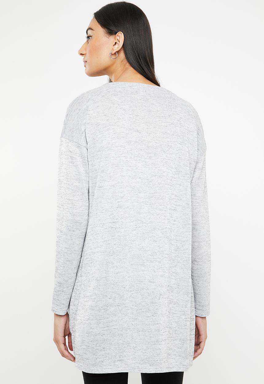 ONLY - Sara longline cardigan - grey