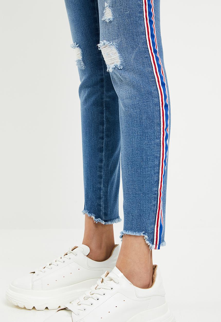 ONLY - Carmen regular tape denim jeans - blue