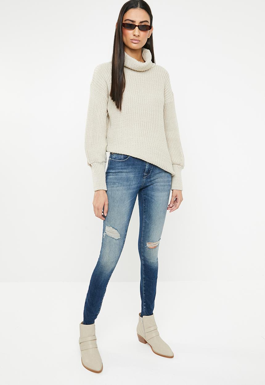 ONLY - Shape ripped deim jeans - blue 
