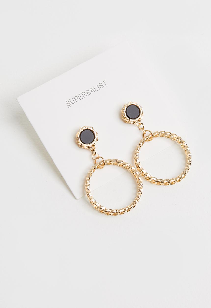 Superbalist - Ruby hoop earrings - gold & black