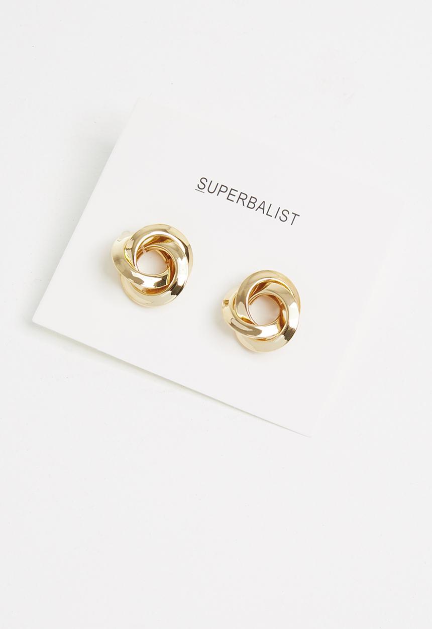 Superbalist - Angelique twirl circle earrings - gold