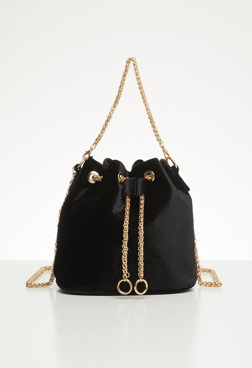 Superbalist - Adina velvet bucket bag - black