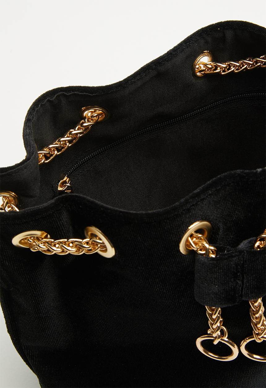 Superbalist - Adina velvet bucket bag - black