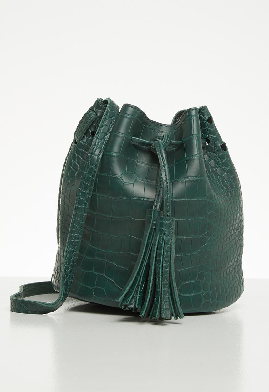 Superbalist - Misty croc bucket bag - green