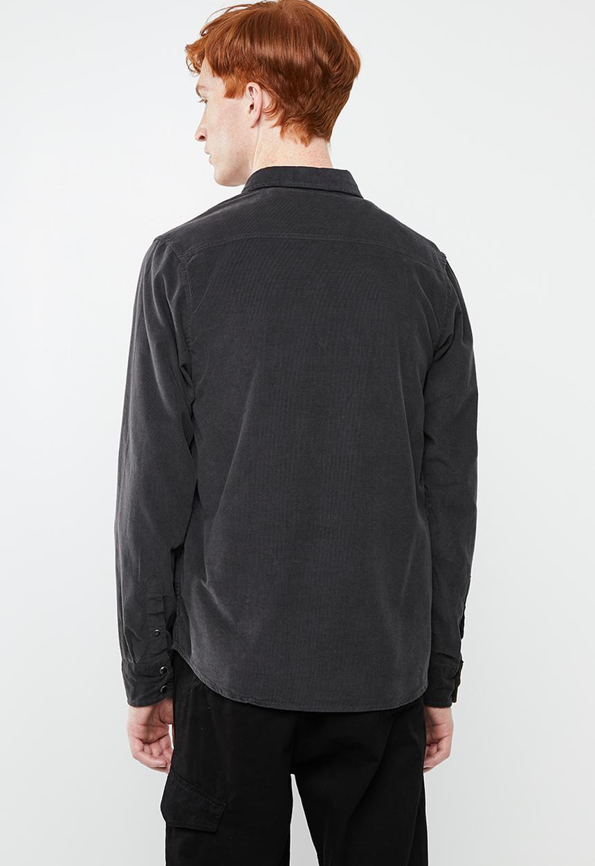 Brave Soul - Brew  ls shirt - charcoal
