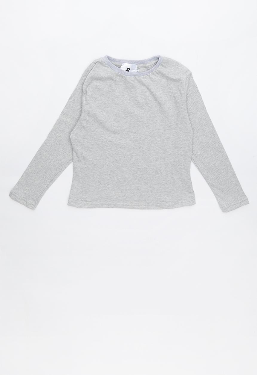 Rebel Republic - Kids 2 pack long sleeve top - grey & white