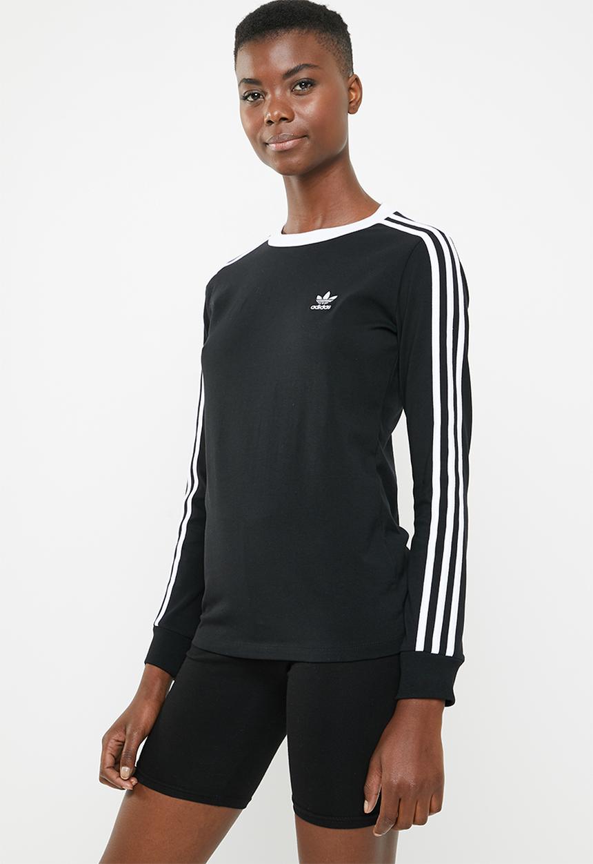 adidas Originals - 3 Stripe longsleeve tee - black